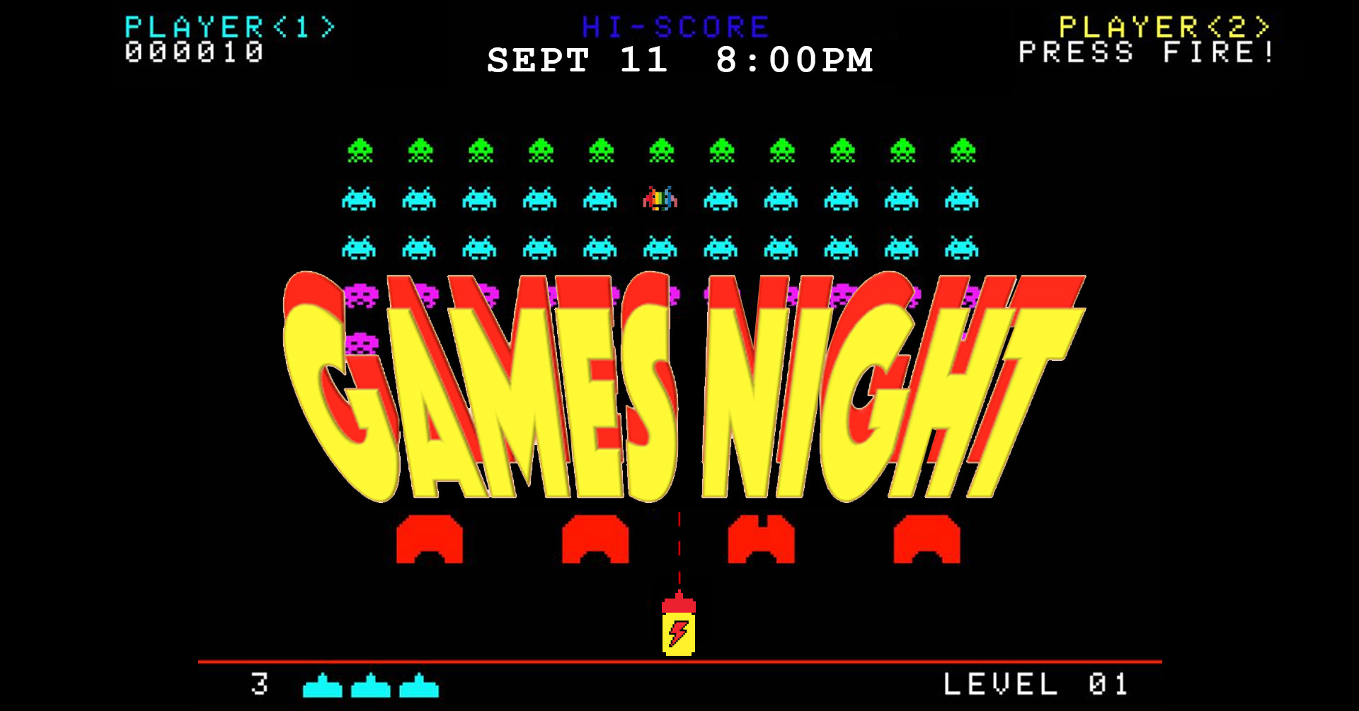 Poster for Men's Games Night on Sept 11