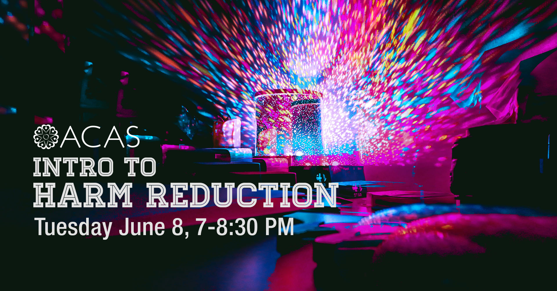 poster for intro to harm reduction workshop june 8