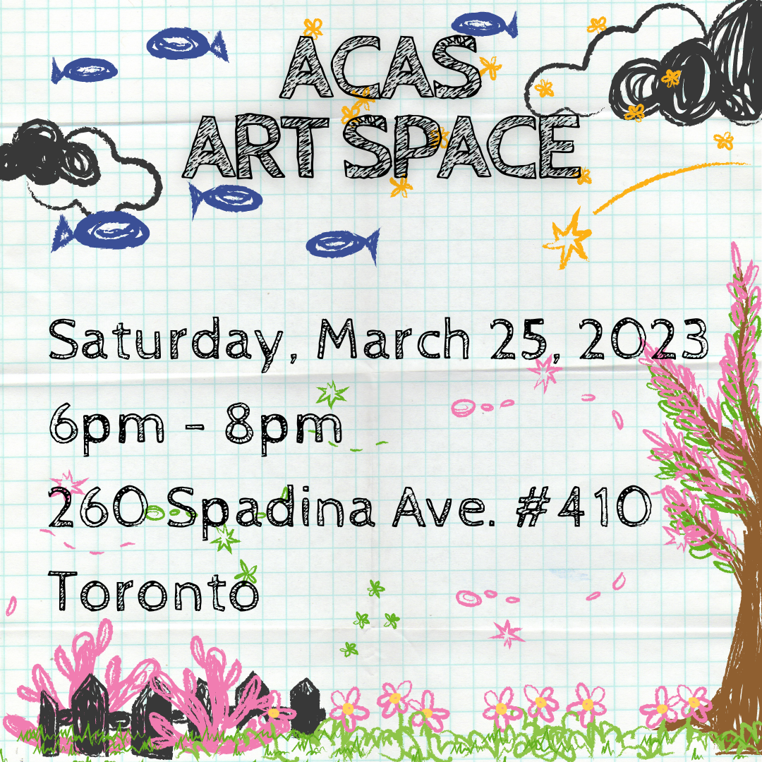 [Image Description: Information about the Art Space event is shown over a sketchbook background with cute illustrations of nature around the image.]